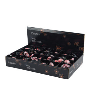 Dennenappel op draad glas 2col assdia3cm x h.6cm | 24 stuks