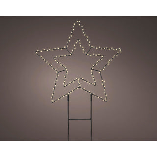 Micro led stake light metaal star steady buiten dia38cm x l.0.6cm
