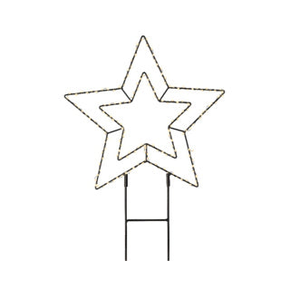 Micro led stake light metaal star steady buiten dia38cm x l.0.6cm