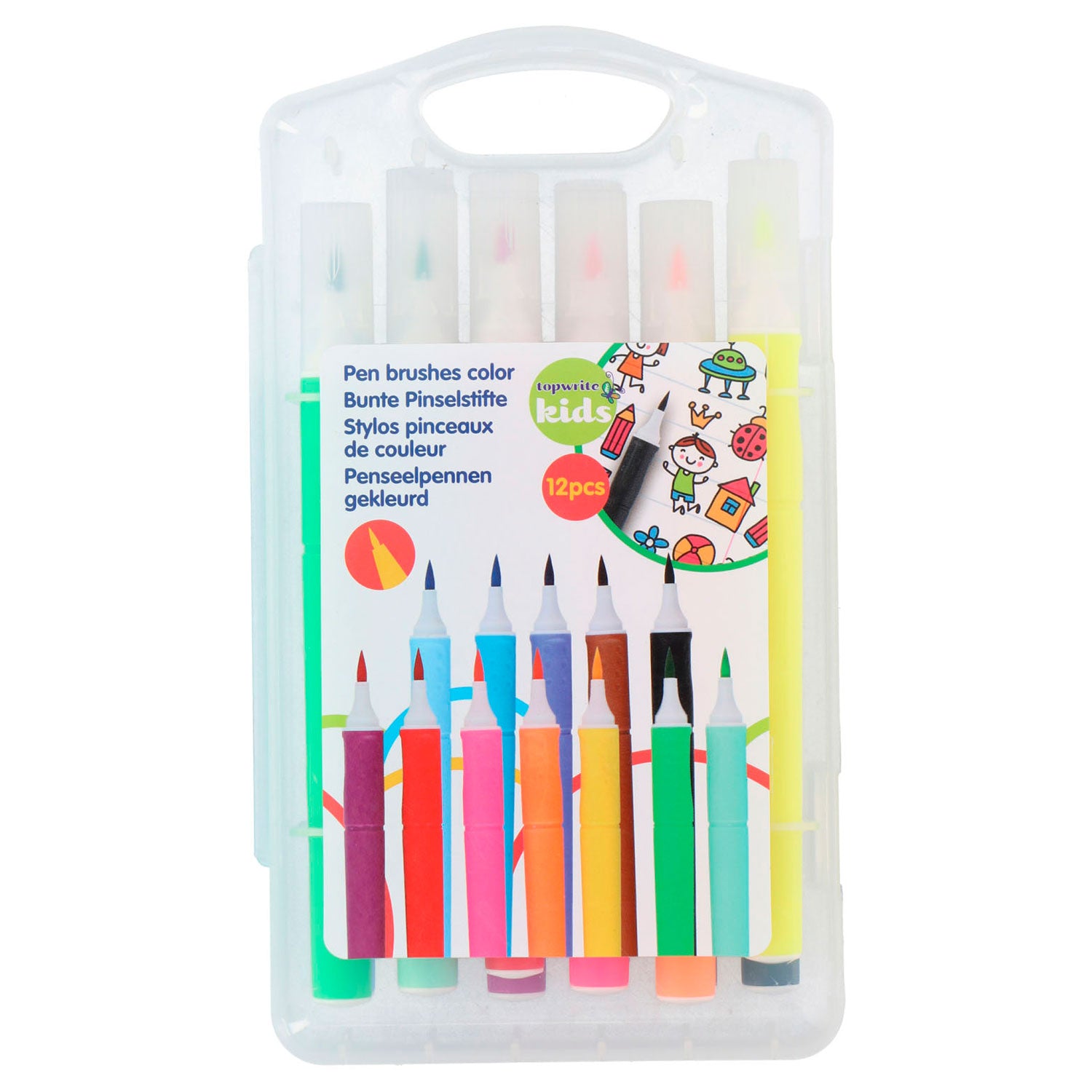 Brush pen coloured, 12 pcs.