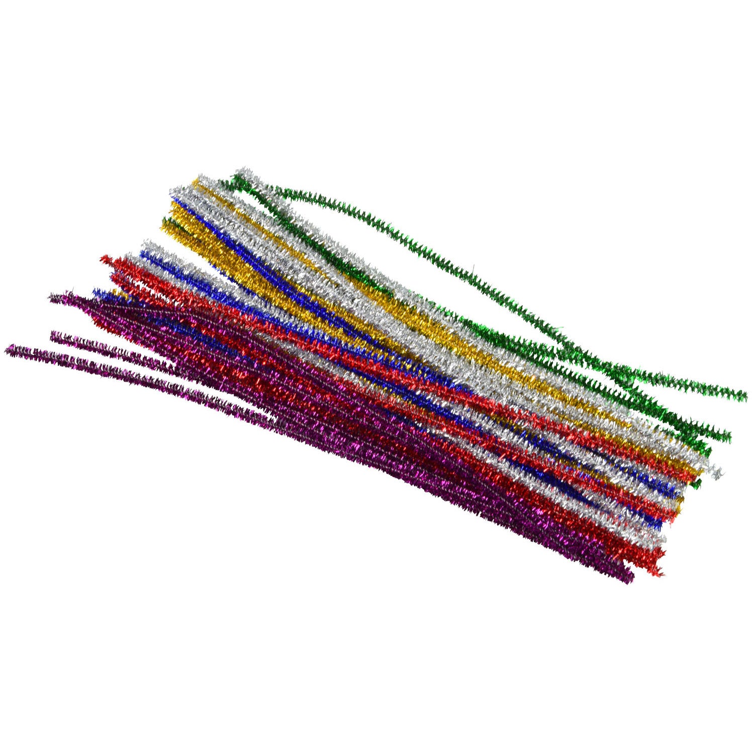 Edco craft line chenille draad 30 stuks - pijpenragers glitter kleuren - knutsel draad buigbaar - hobby en creatief gebruik - 30 cm - 6 kleuren