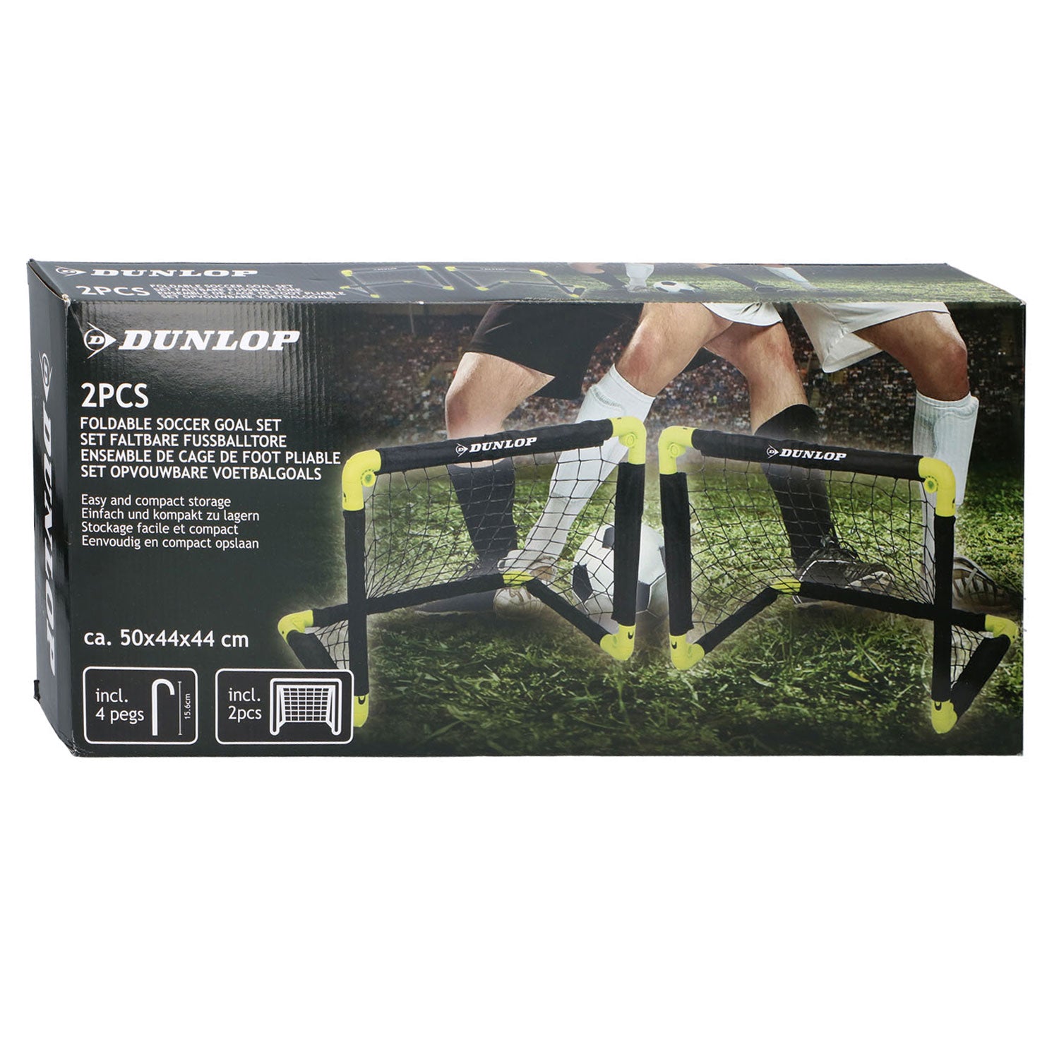 Voetbalgoal met grondpinnen, set van 2