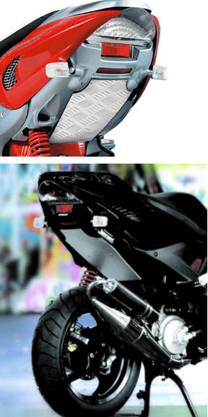 Zadelafdekking OpticParts Yamaha aerox tot bj. 2014 aluminium zilver