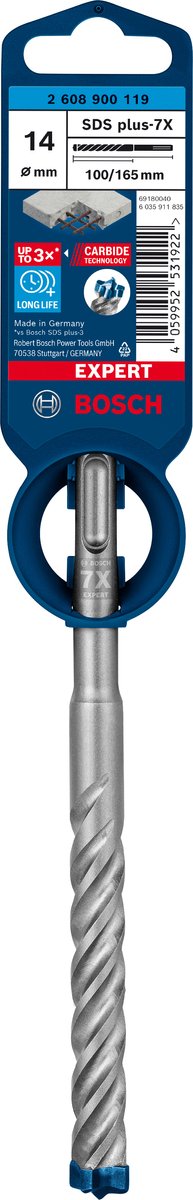 Bosch expert sds plus-7x hamerboor 14 x 100 x 165 mm