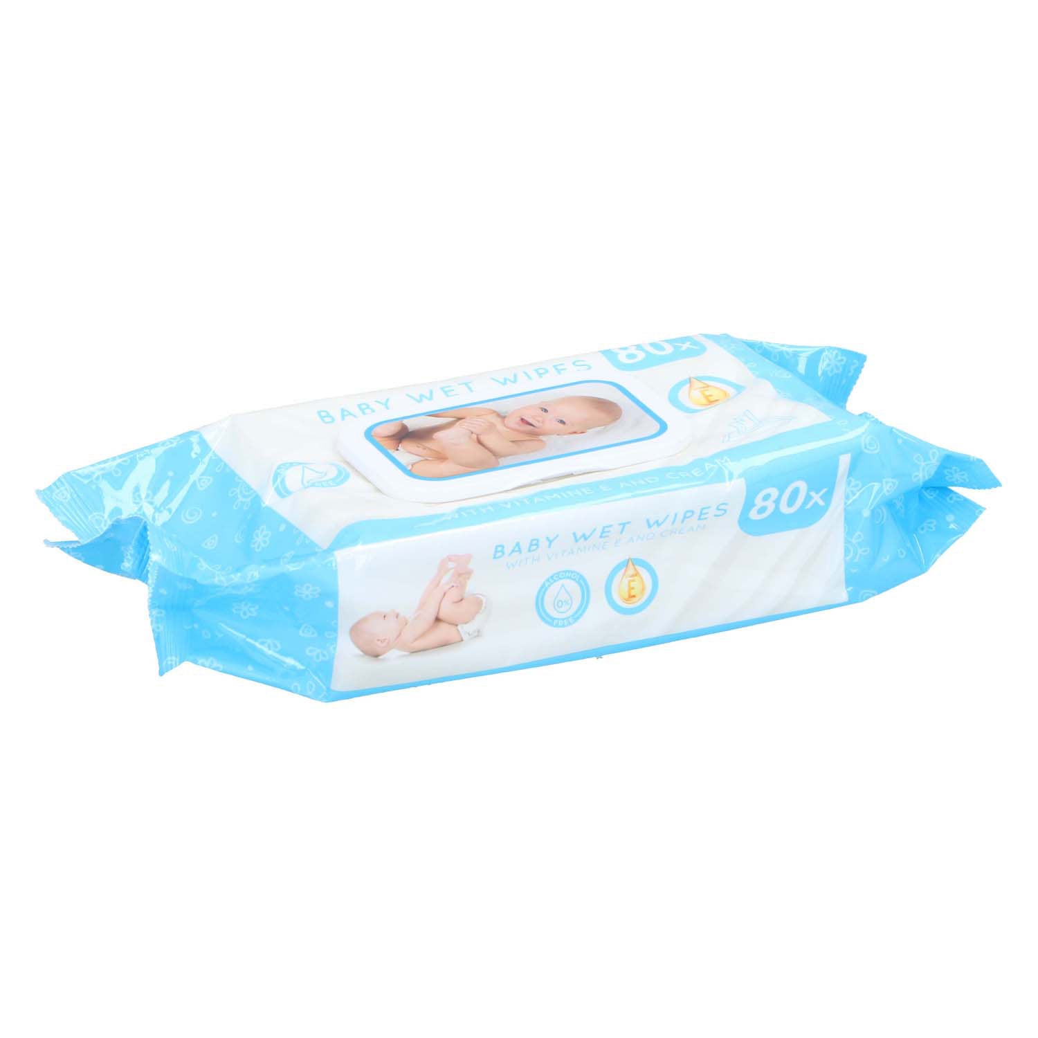 Babydoekjes vochtig, 80 stuks per pak