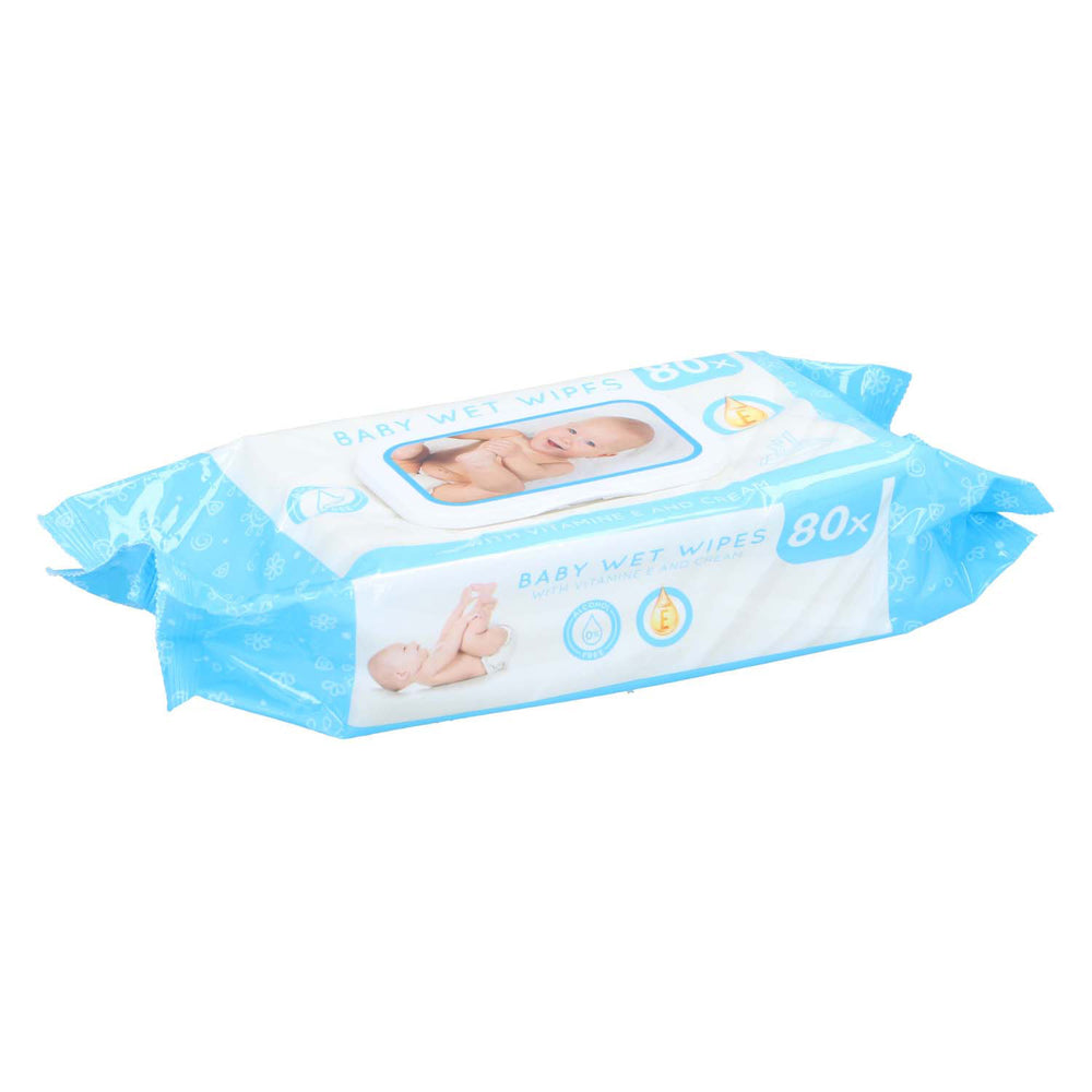 Babydoekjes vochtig, 80 stuks per pak