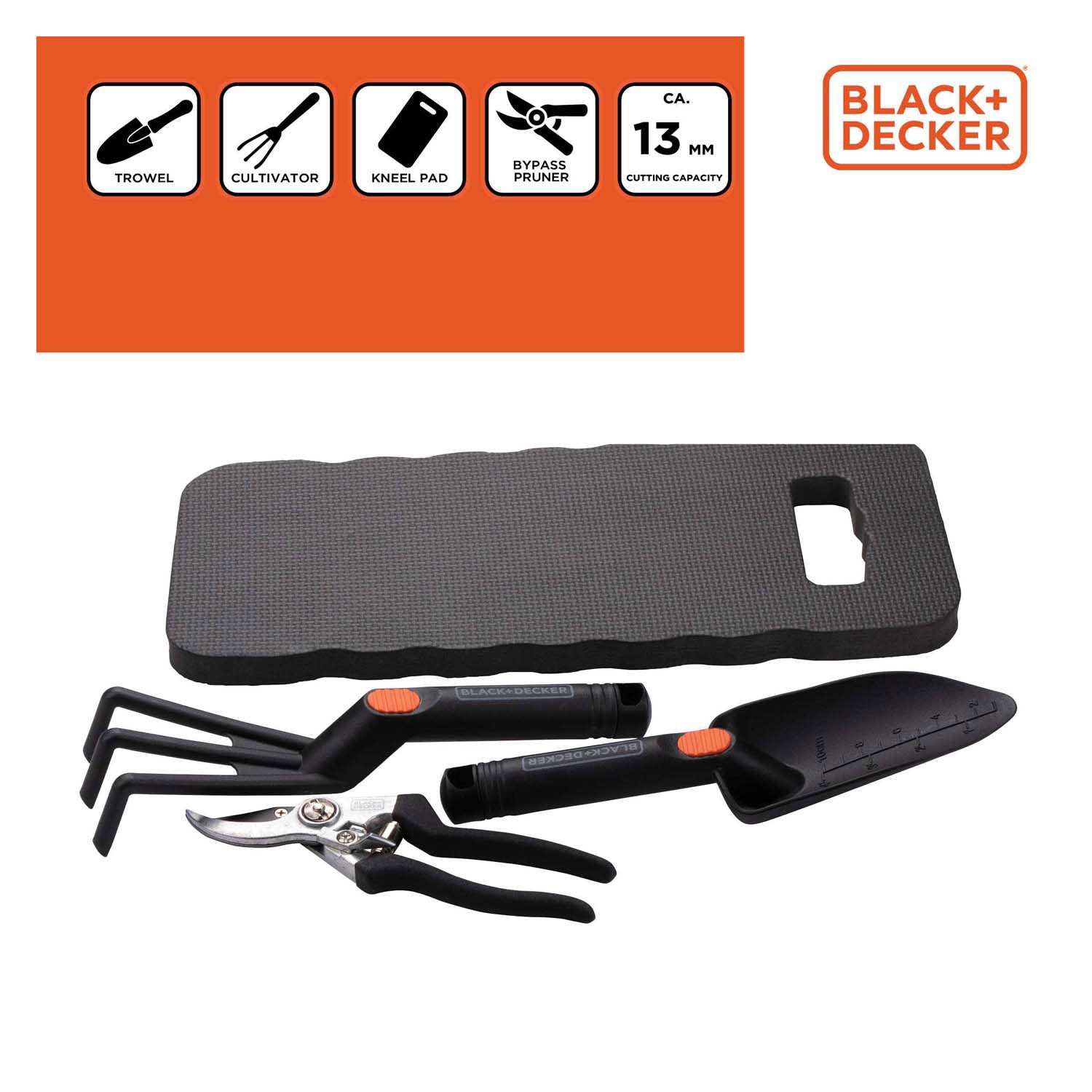 Black decker tuinierset 4 delig zwart en decker