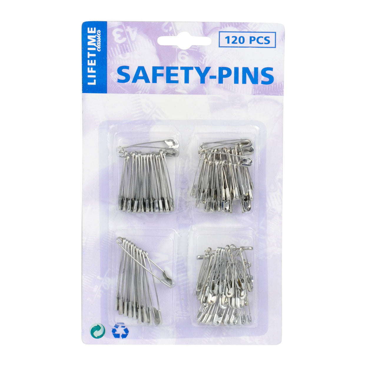 Lifetime veiligheidsspelden, 120st. 4 maten