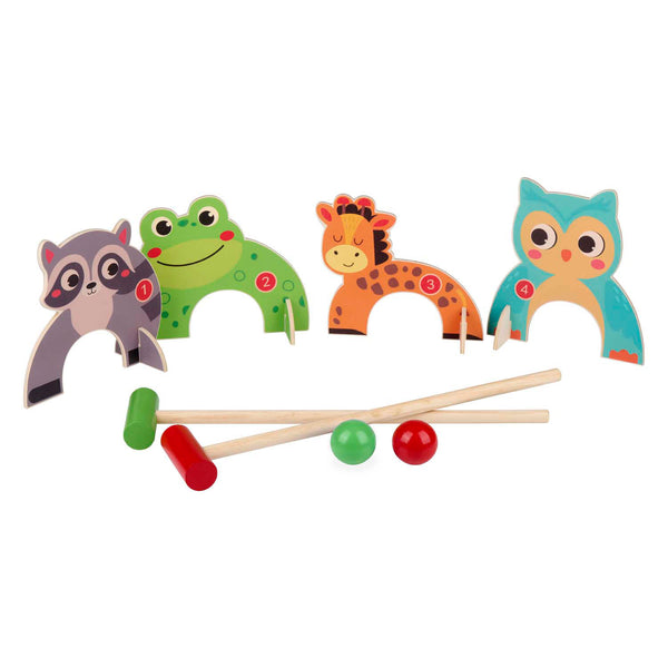 Eddy toys houten croquetspel dieren, 8dlg.