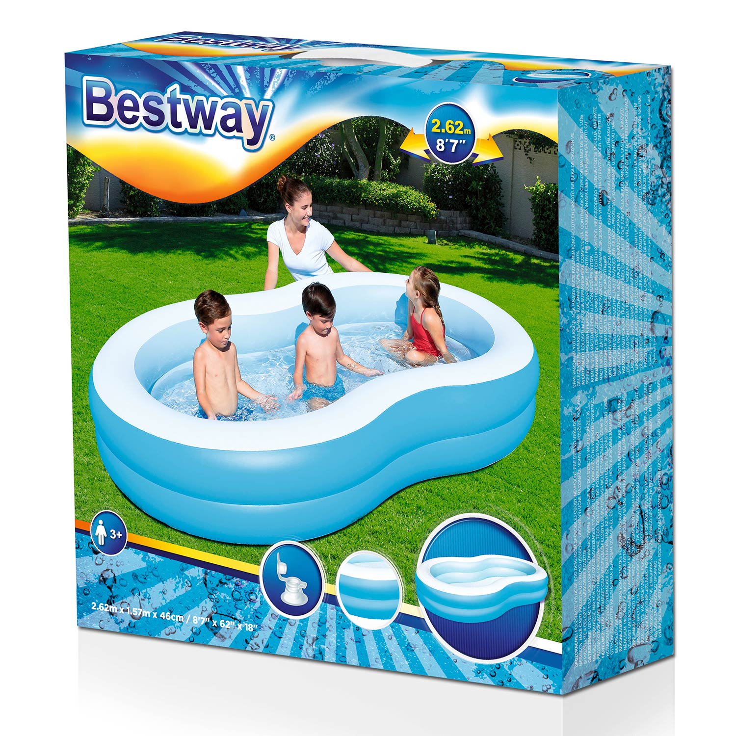 Bestway familiebad achtworm the big lagoon 262