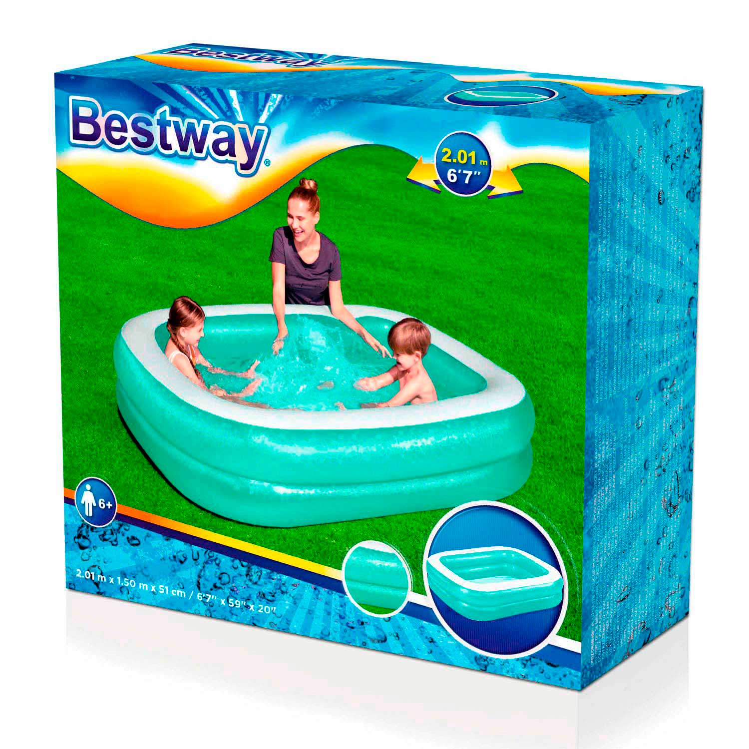 Bestway familiezwembad rechthoekig, 201cm