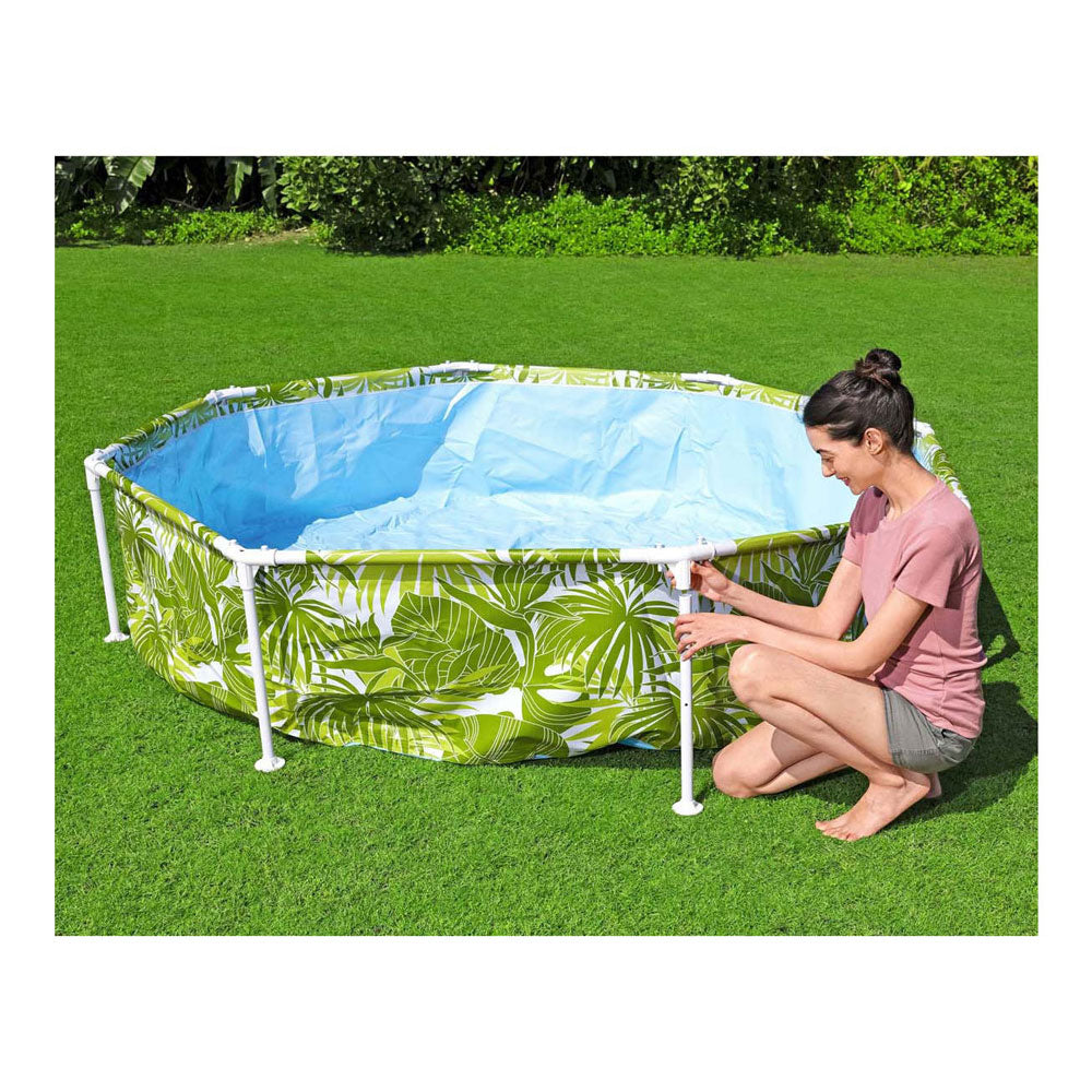 Bestway mijn eerste frame zwembad splash-in-shade speel rond met uv zonnescherm, 244cm