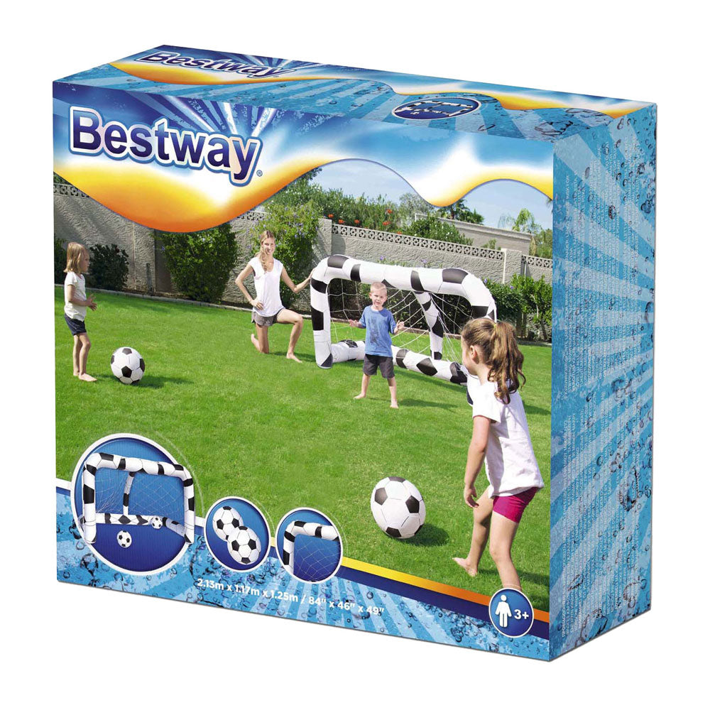 Bestway speelcentrum opblaas voetbaldoel met 2 ballen