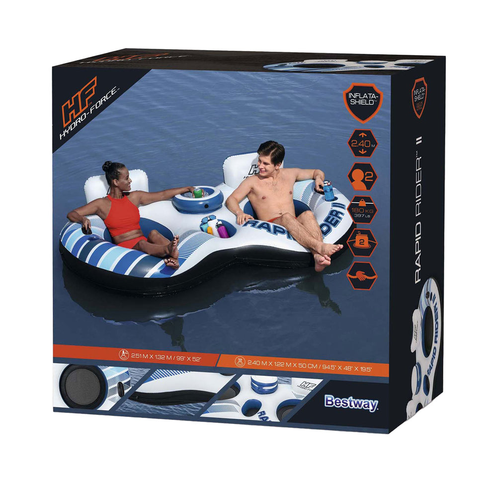 Bestway hydro force rapid rider dubbele tube zwemband, 240cm