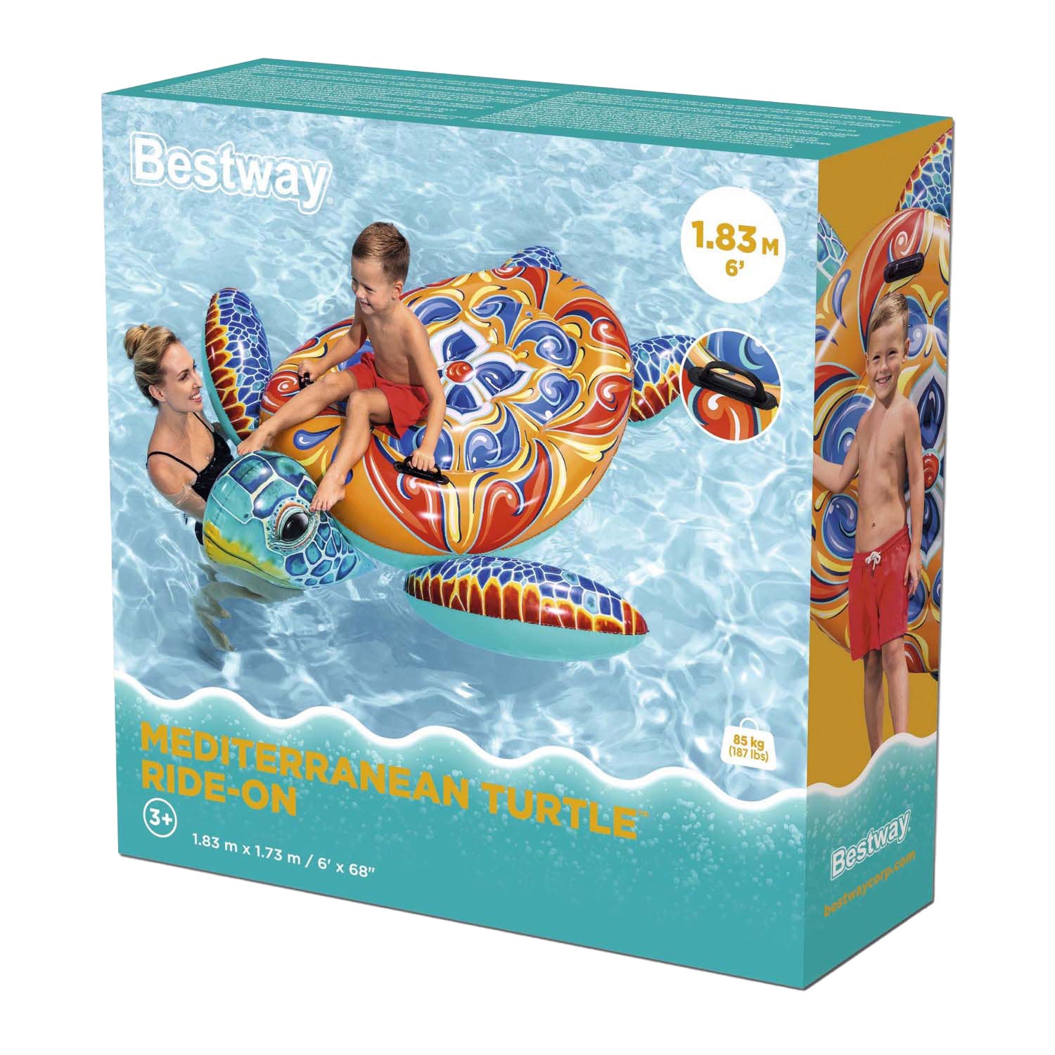 Bestway rider mediteraans opblaas schildpad, 186cm