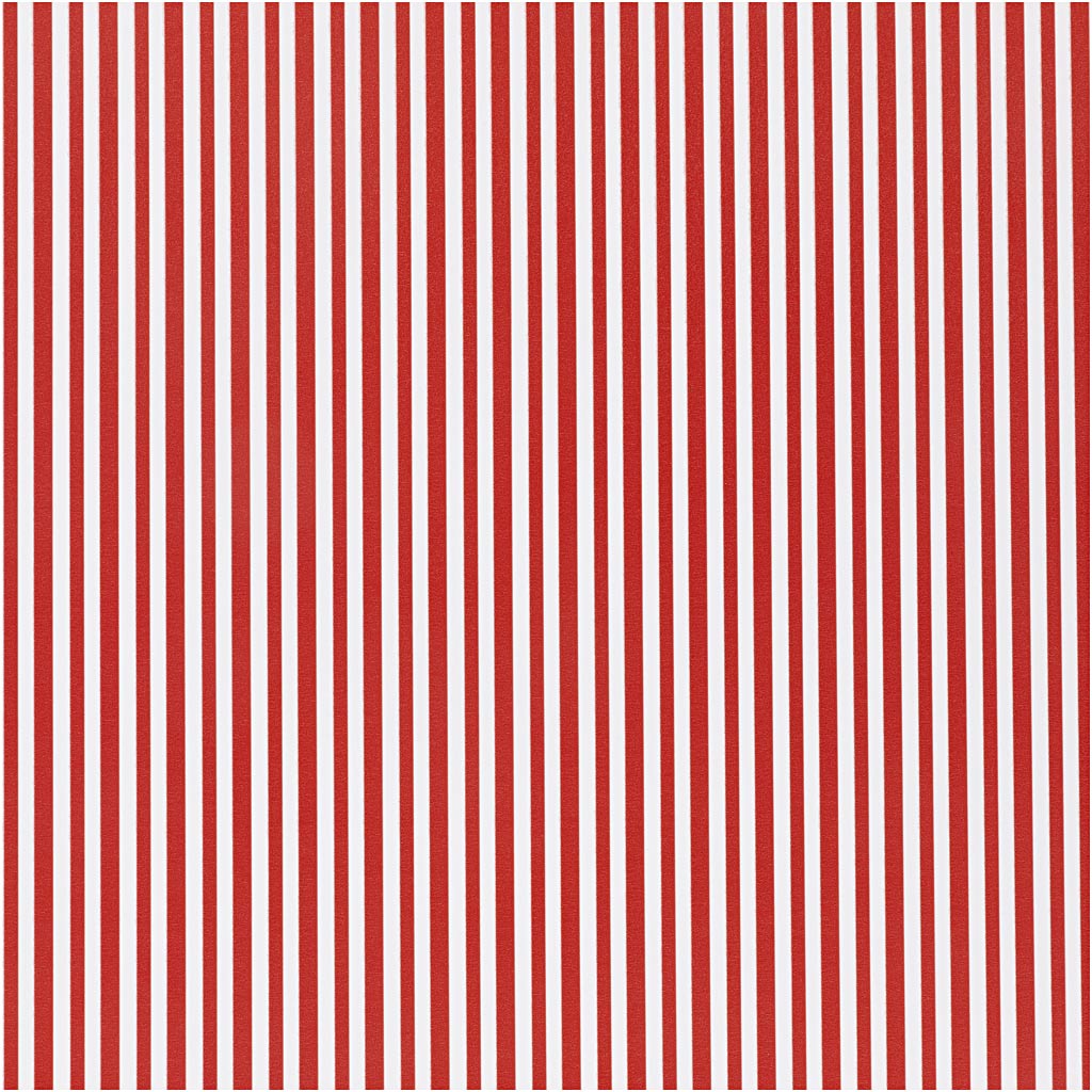 Inpakpapier, strepen, b: 50 cm, 80 gr, rood wit, 5 m 1 rol