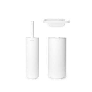 Brabantia mindset toiletaccessoires, set van 3 mineraal fris wit