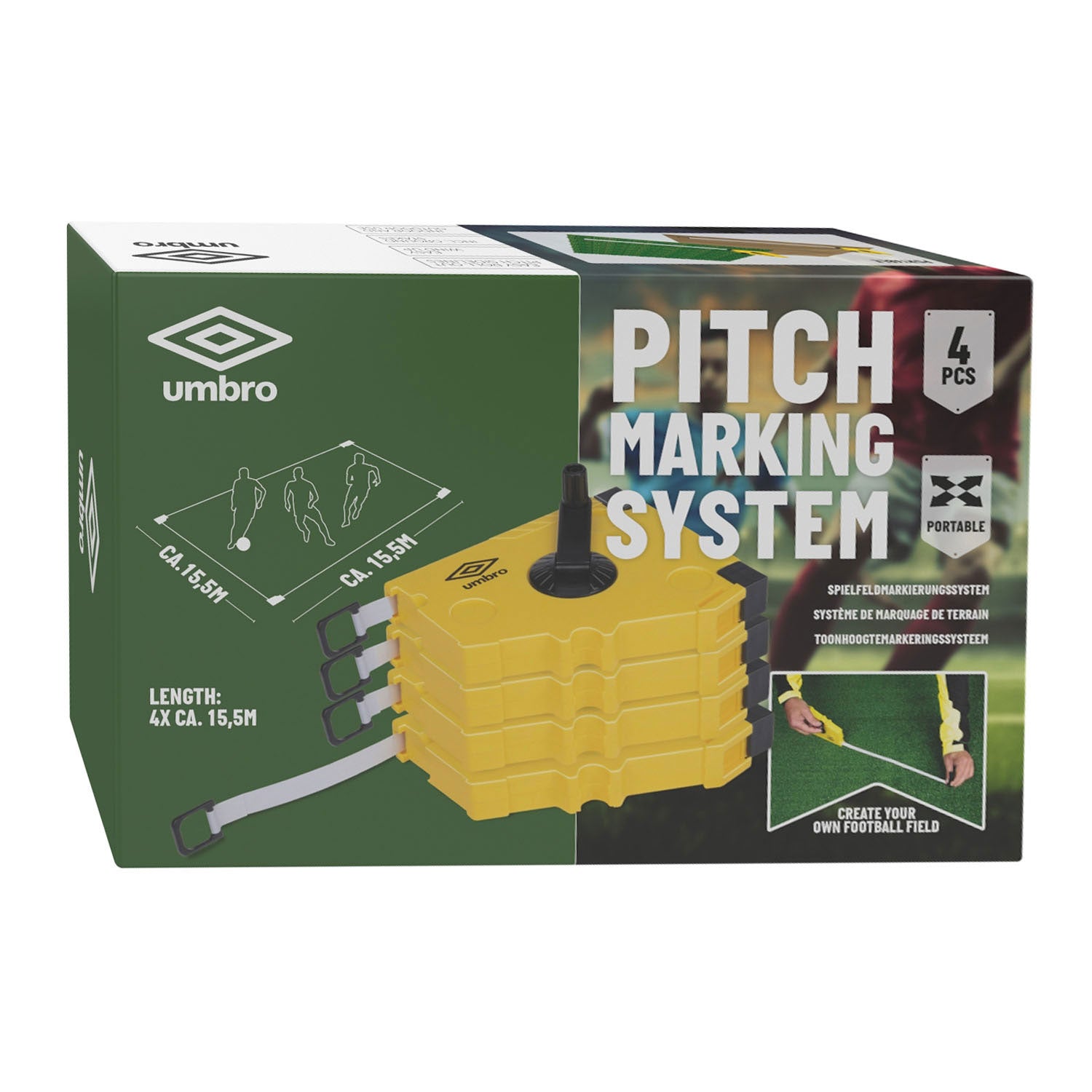 Umbro mobiele lijnmarkeringsset, 4x15,5m