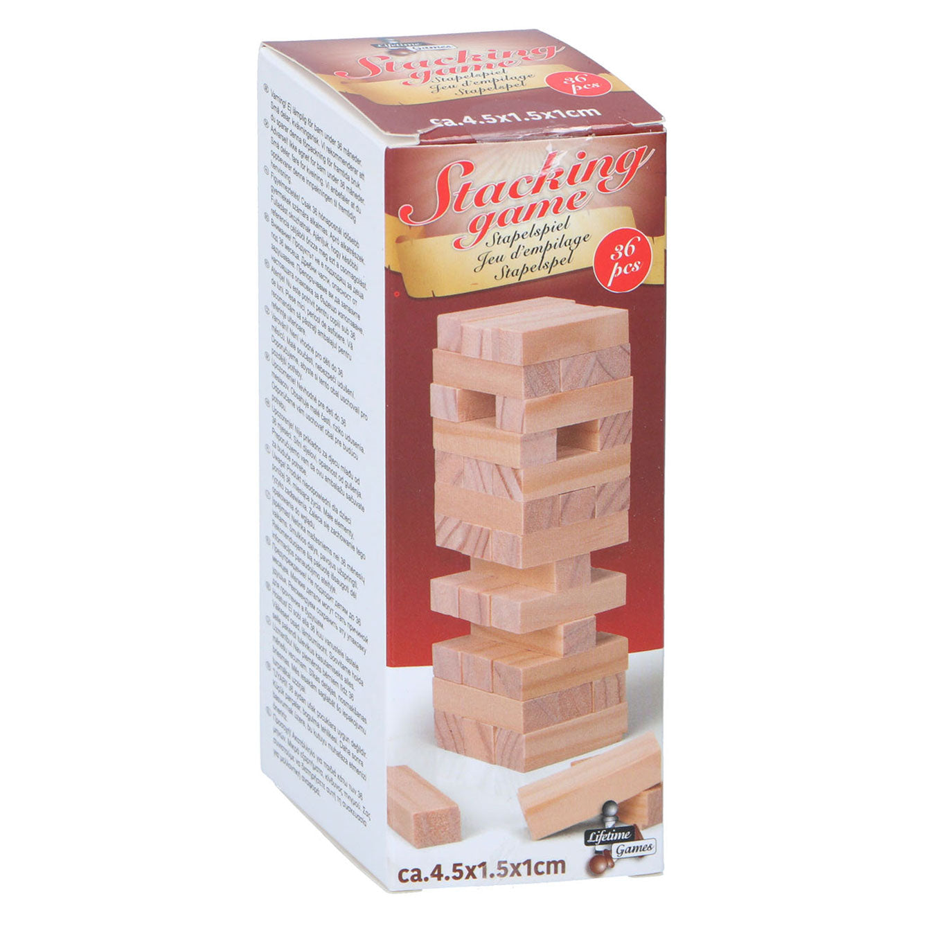 Houten ministapelspel, 36dlg.