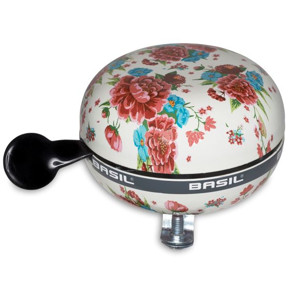 Basil Bloom - bicycle bell - 80 mm - white with flowers