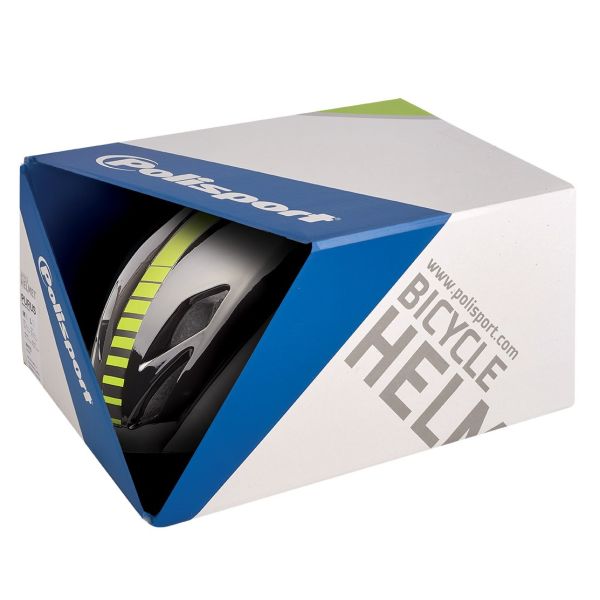 Polisport helm Aero Road mat met glans zwart geel M 55-58cm