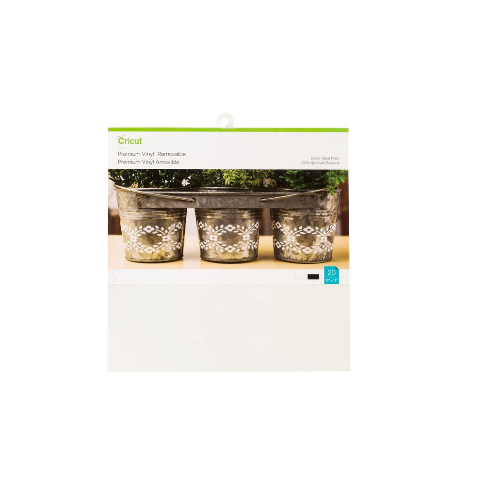 Cricut • premium vinyl verwijderbaar 30,5x30,5cm 20 vellen zwart wit