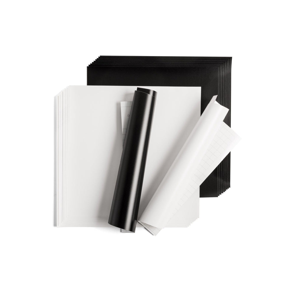 Cricut • premium vinyl verwijderbaar 30,5x30,5cm 20 vellen zwart wit