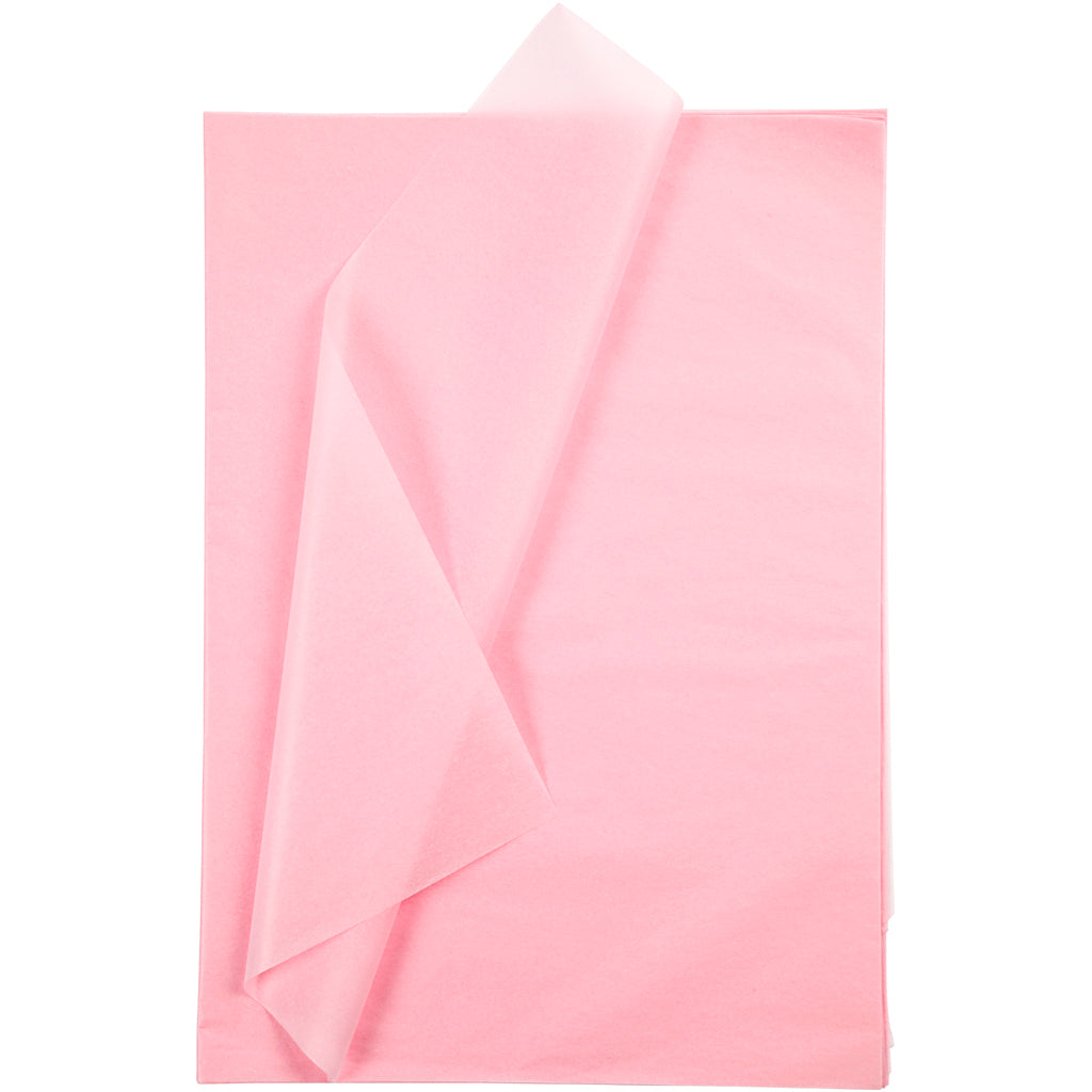Tissuepapier, vel 50x70 cm, 17 gr, lichtroze, 25 vel 1 doos