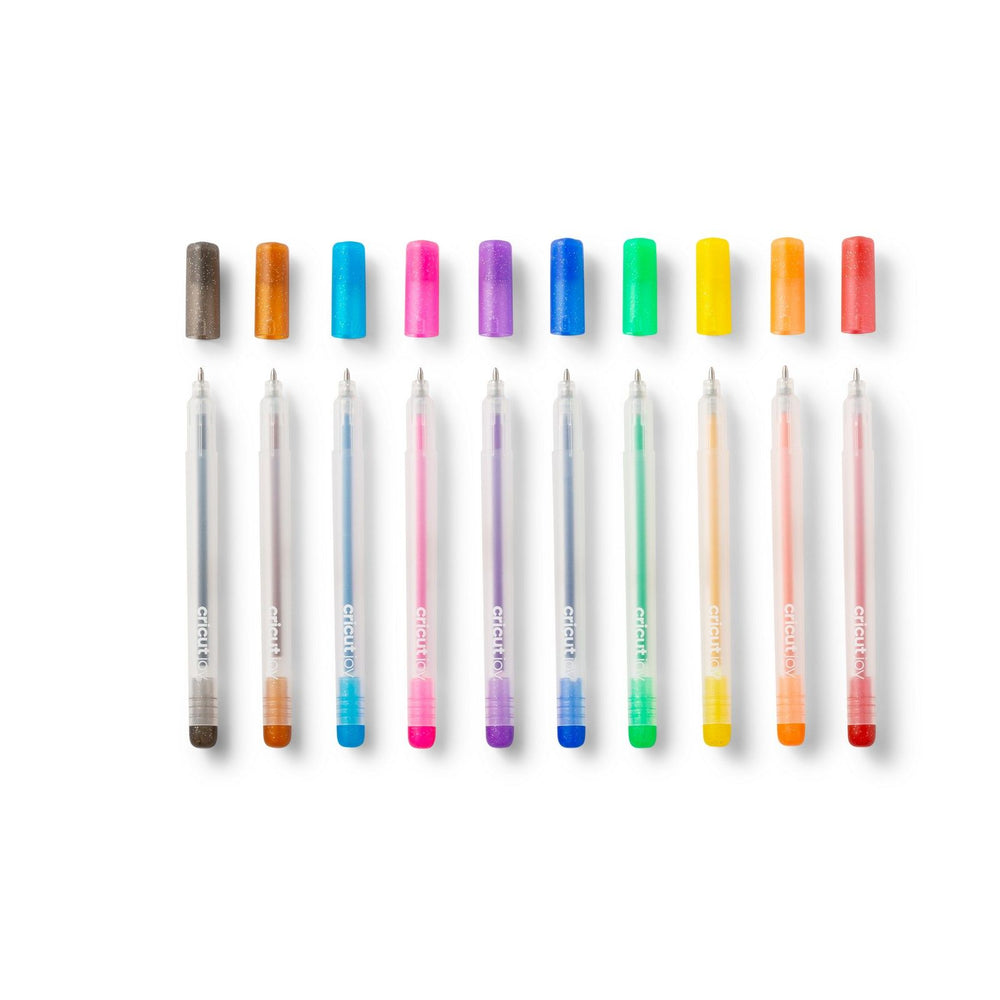 Cricut joy • glitter gel pens 10-pack (rainbow + pink, brown, black)