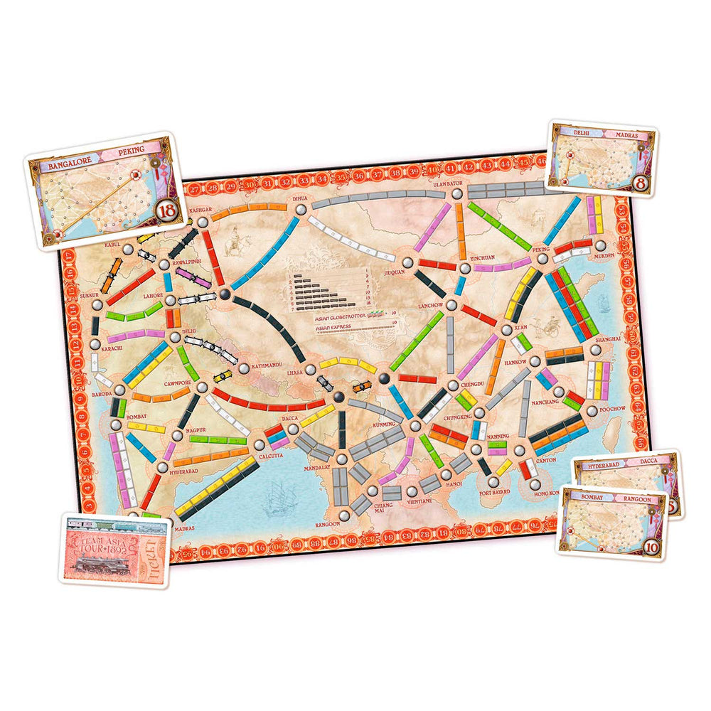 Asmodee-ticket voor een ritje in het Azië-bordspel