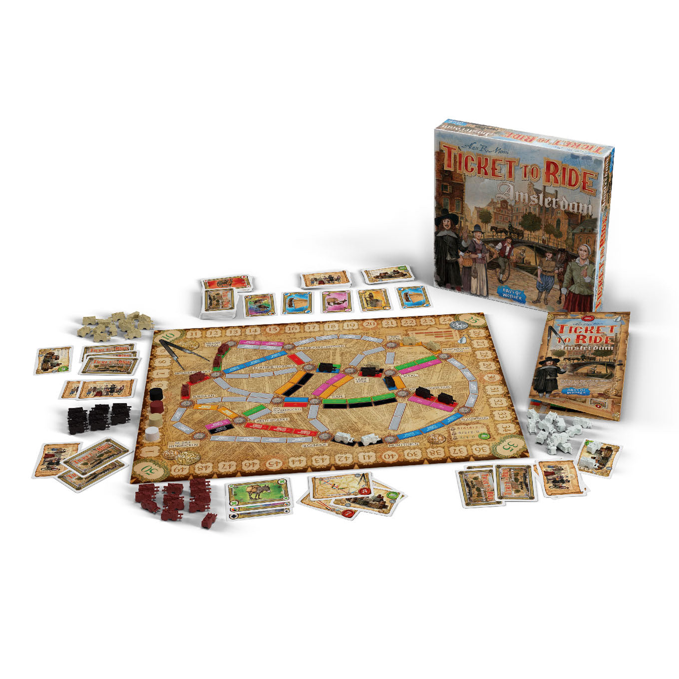 Days of wonder ticket to ride amsterdam – nederlandstalig bordspel voor 2 tot 4 spelers - snel strategisch spel vanaf 8 jaar - speel in 17e-eeuws amsterdam