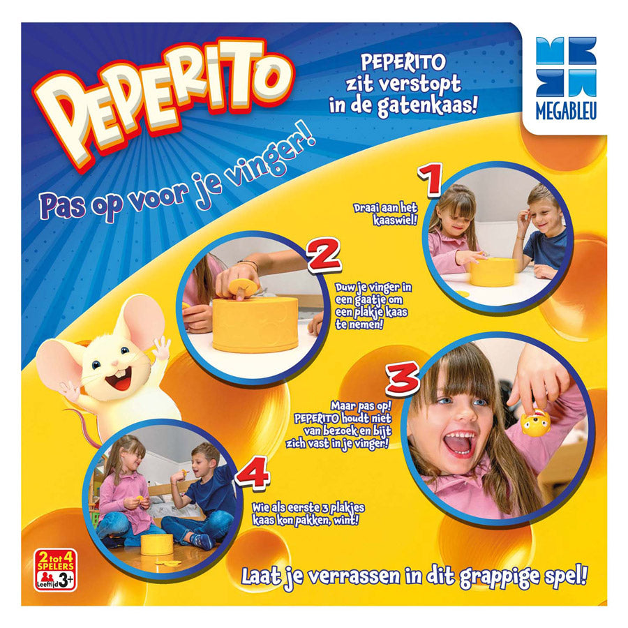 Megableu peperito - grappig spannend kinderspel - bordspel voor kinderen - vanaf 3 jaar - 2-4 spelers - perfect als verjaardagscadeau