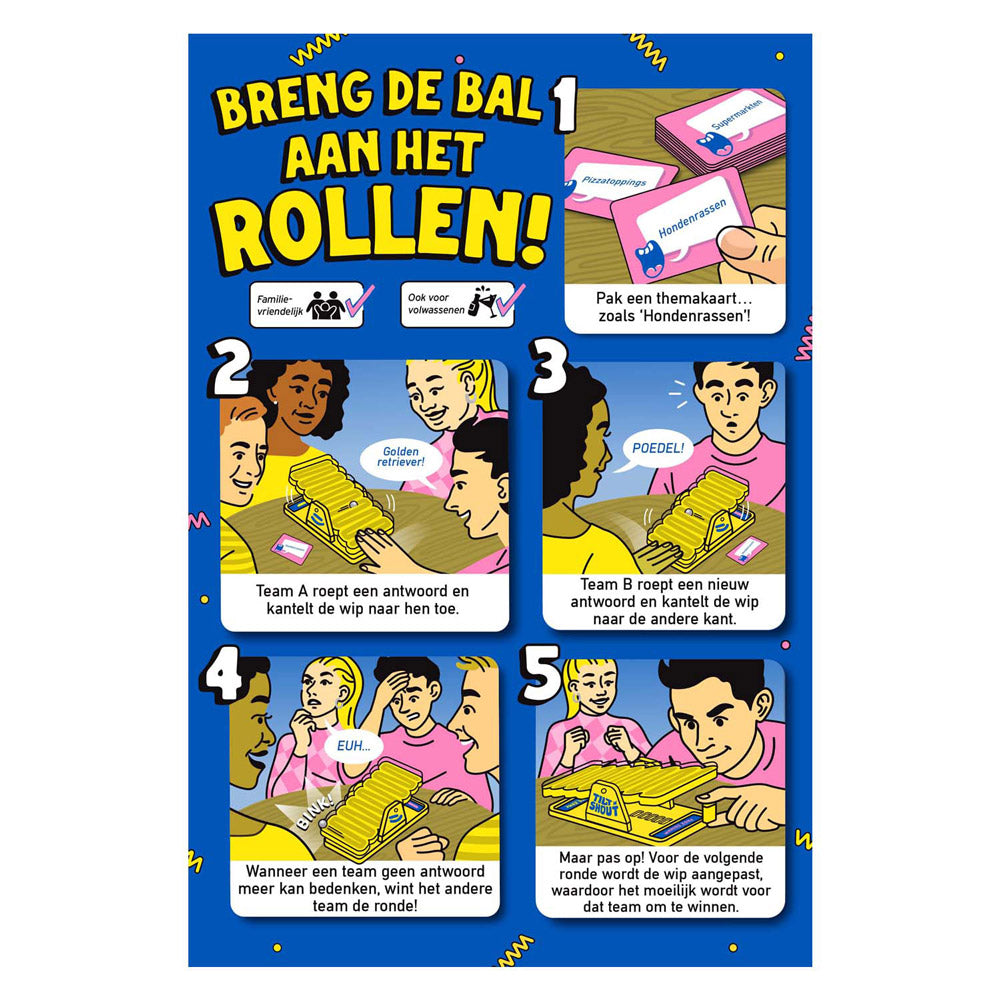 Megableu tilt 'n' shout - spannend familiespel - bordspel voor jong oud - 2 of meer spelers - ideaal voor spelletjesavond
