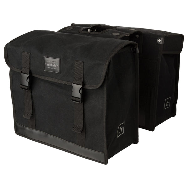 Fastrider canvas 47l dubbele fietstas basics zwart