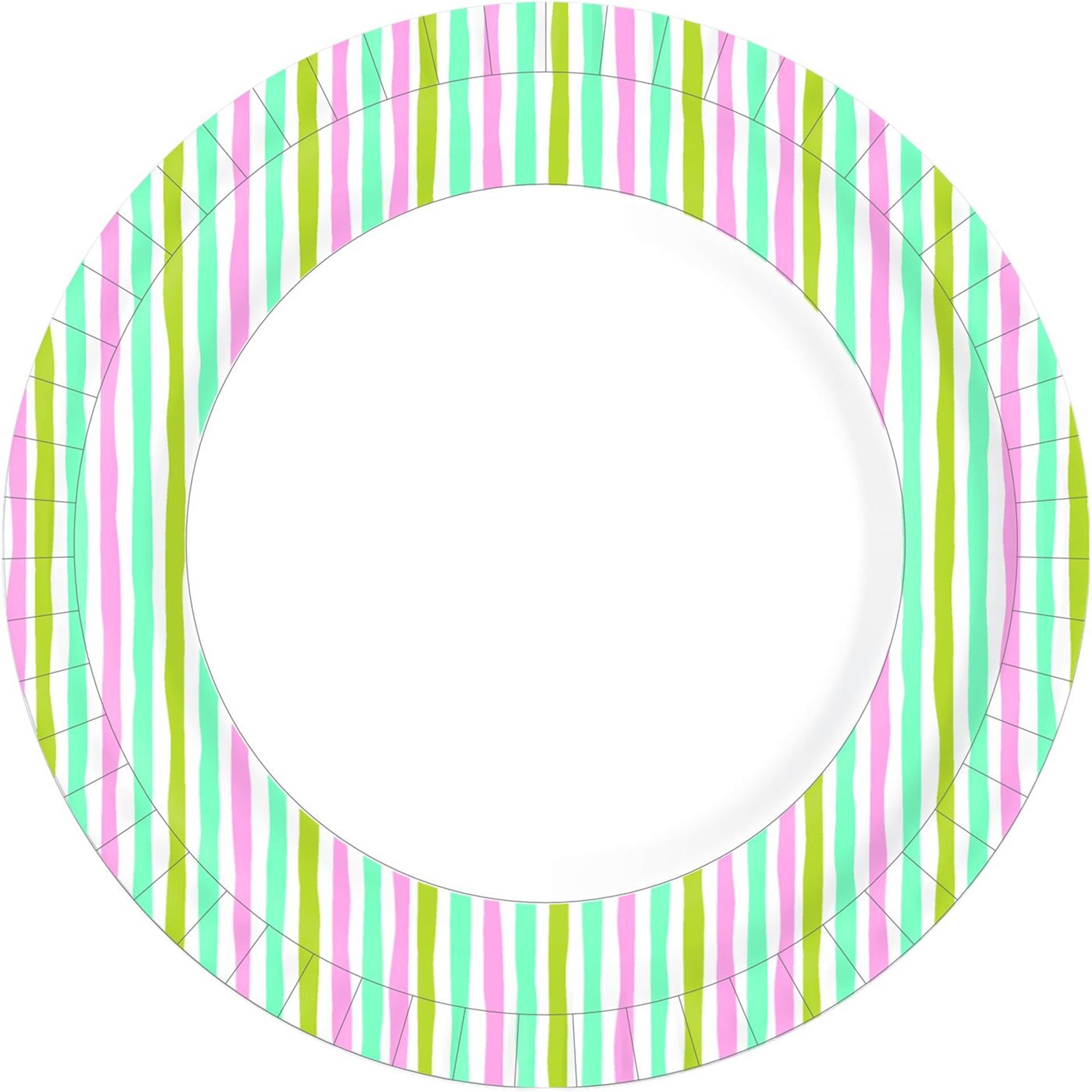 Borden strepen multi 22 cm 10 stuks