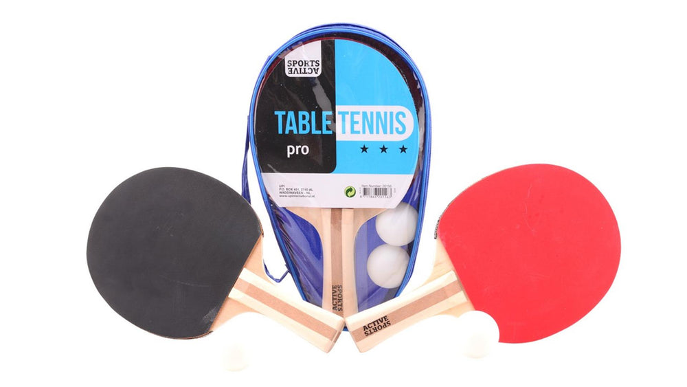 Sportieve actieve tafeltennisset in draagtas