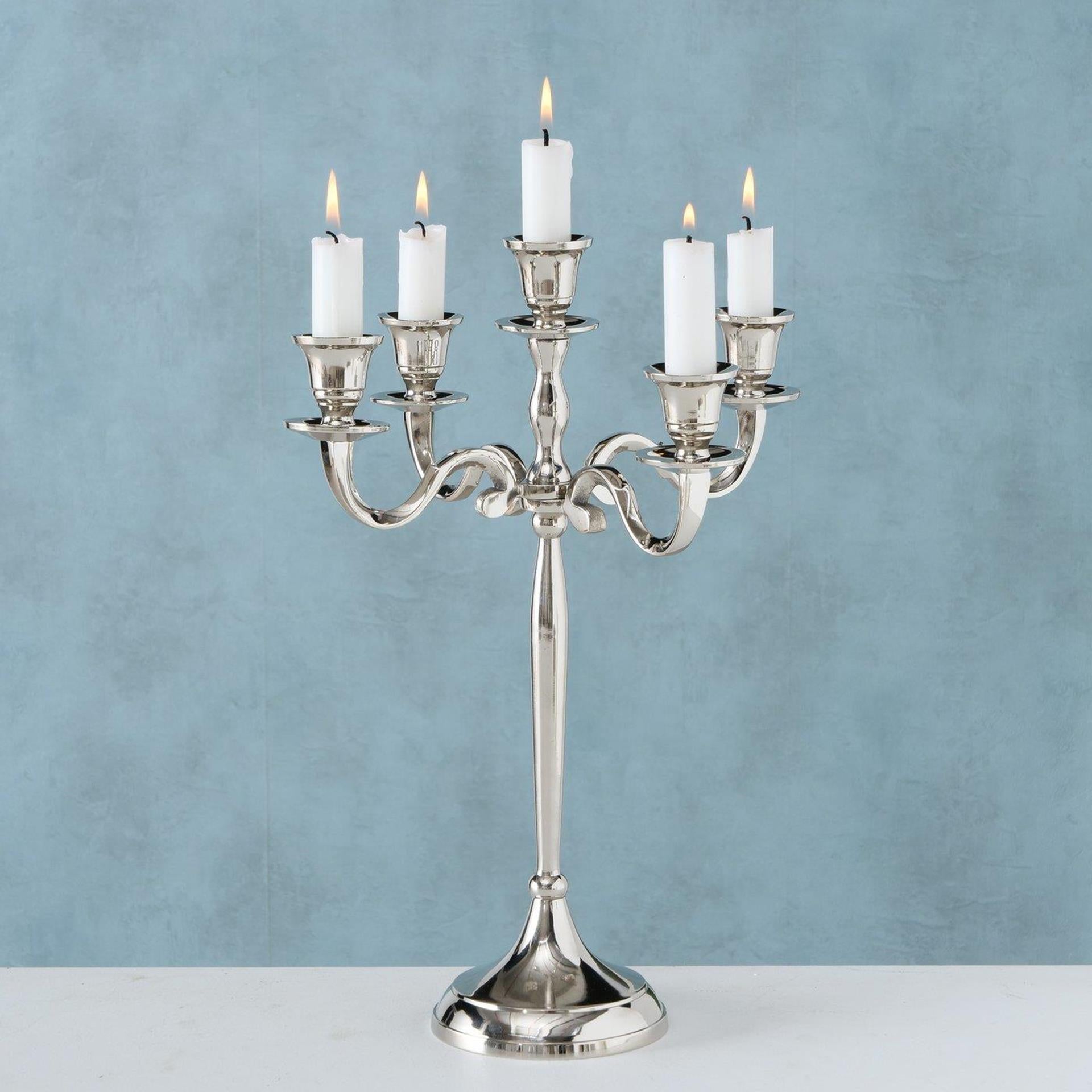 Boltze home kandelaar zilver 27x38cm