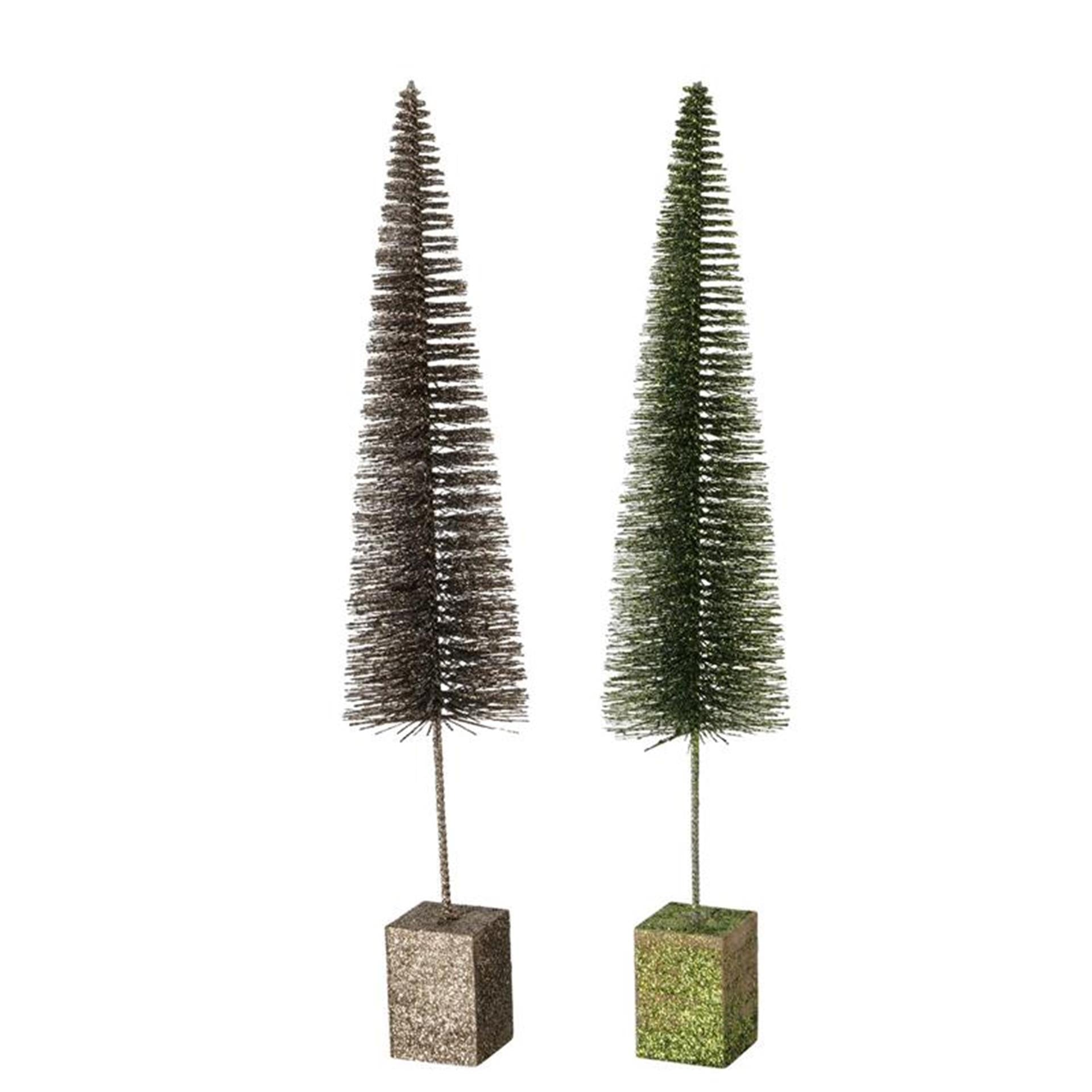 Boltze home kerstboom tarvo glitter h50cm dia11cm bruin groen