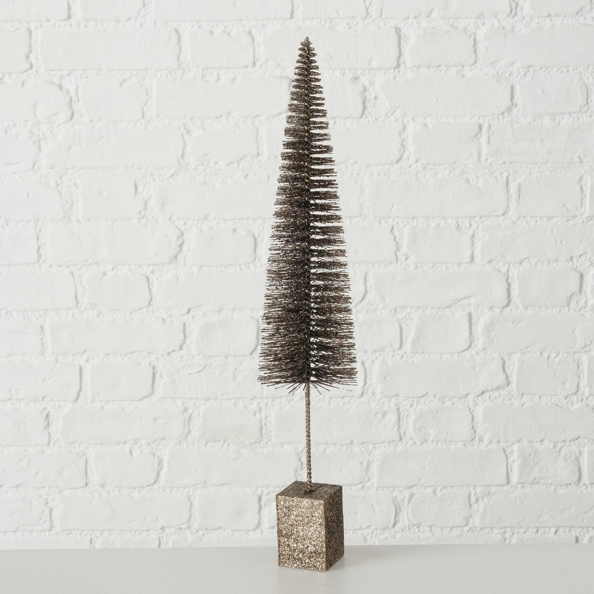 Boltze home kerstboom tarvo glitter h50cm dia11cm bruin groen