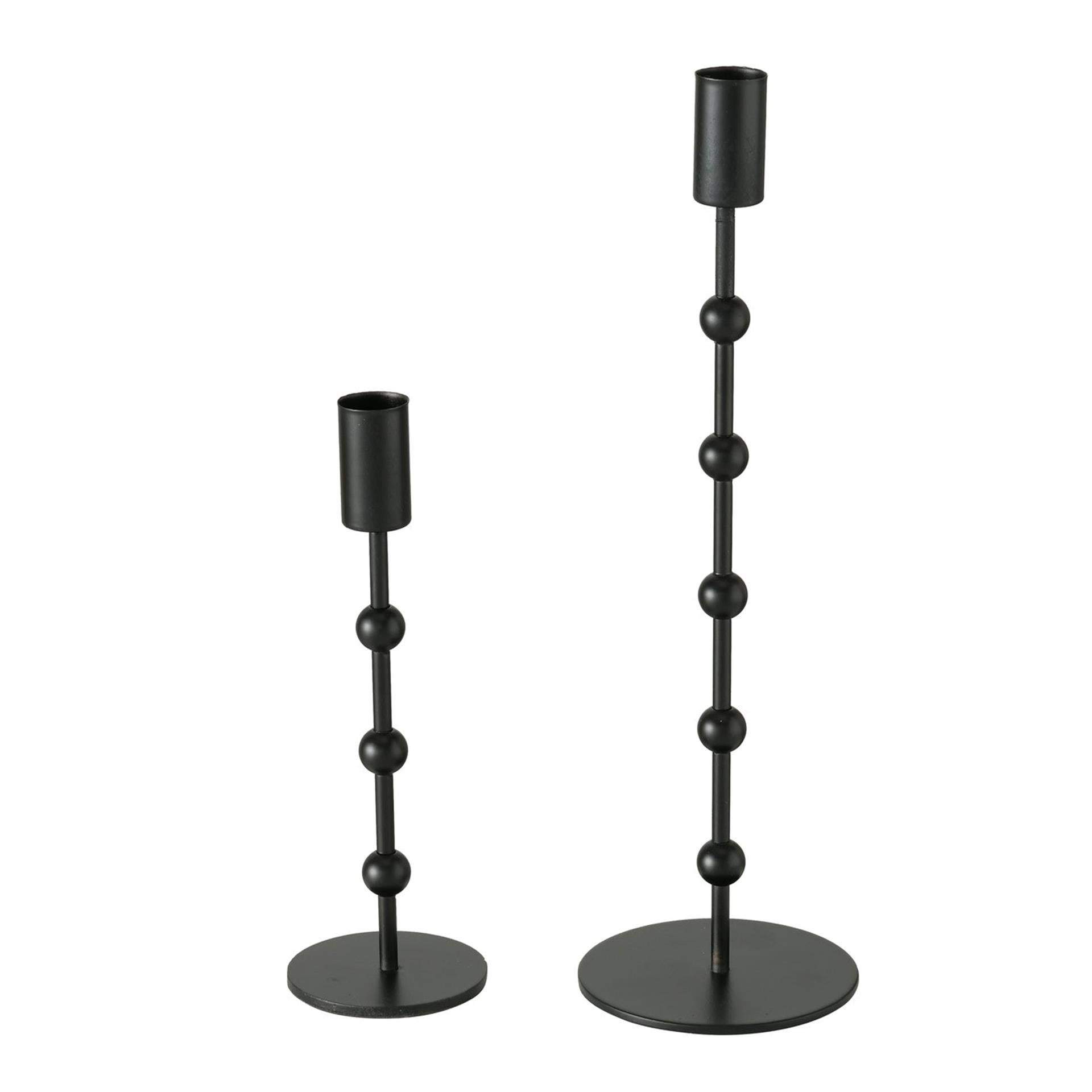 Boltze home kandelaar metaal zwart 2 dlg. h20-30cm