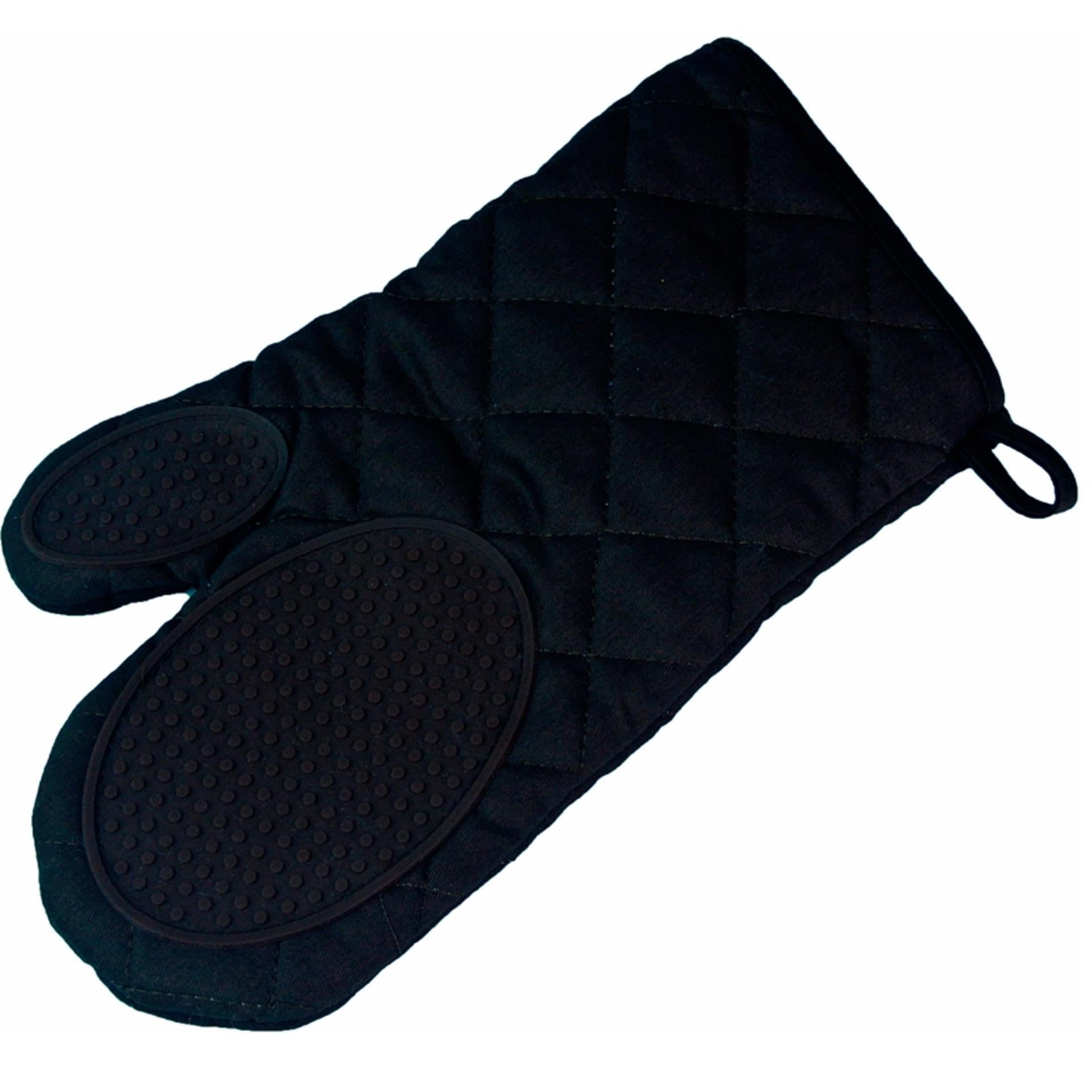 Wicotex ovenhandschoen met silicone grip zwart