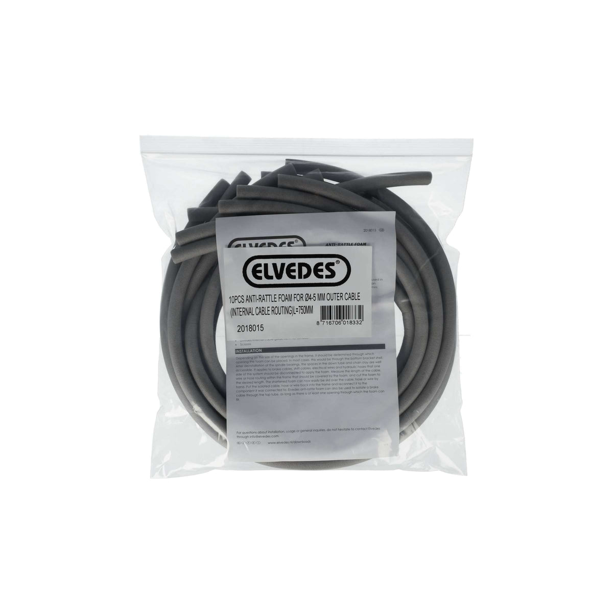 Tuyau anti-cliquetis mousse Elvedes 75 cm x ø11,0 6,0 mm (10 pièces)