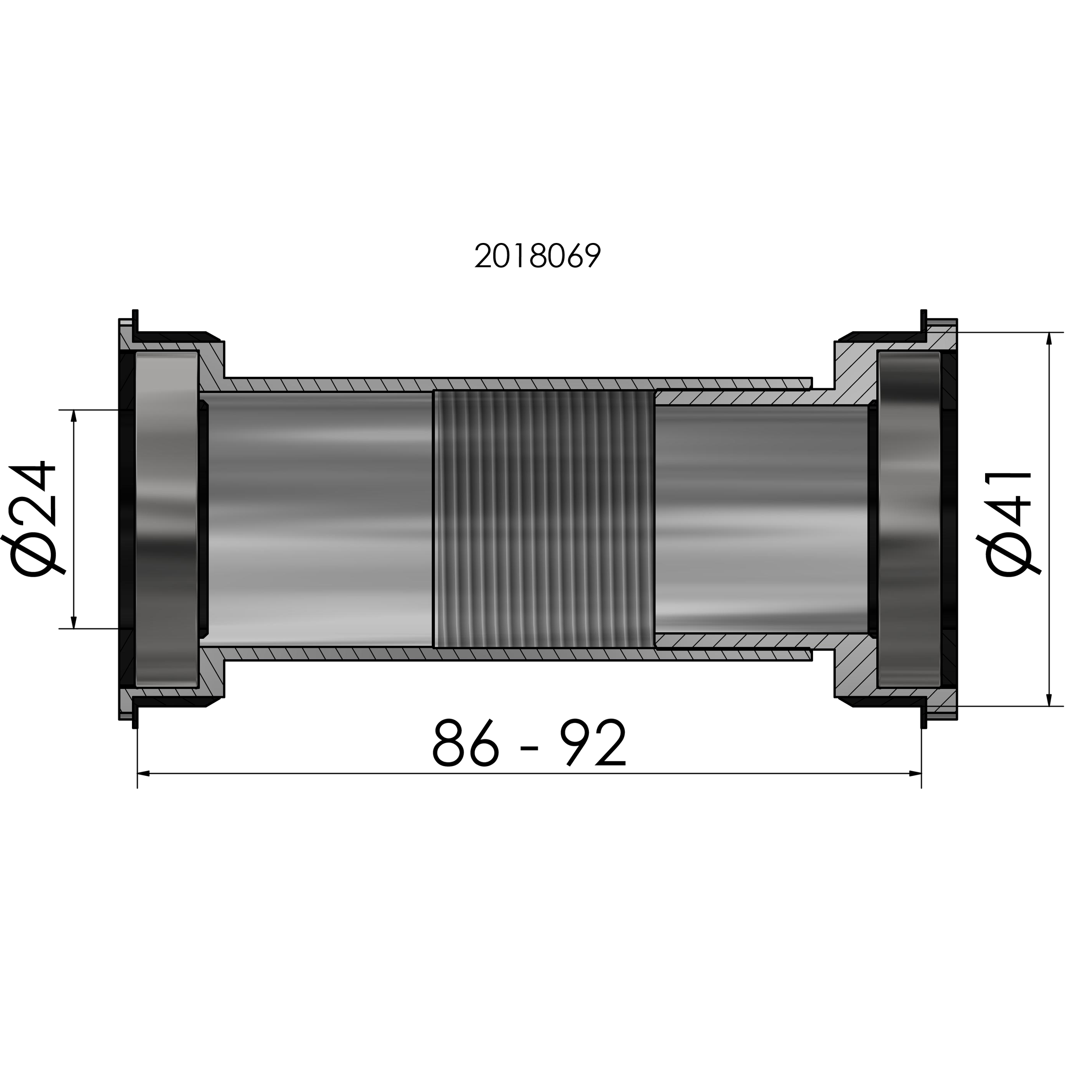 Boîtier de pédalier Elvedes twist fit BB86 92 Shimano 2018069