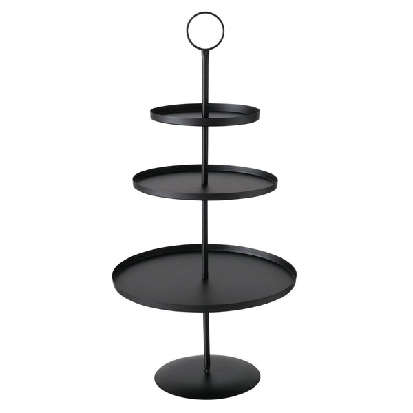 Boltze home etagere samona metaal ø30x60cm mat zwart