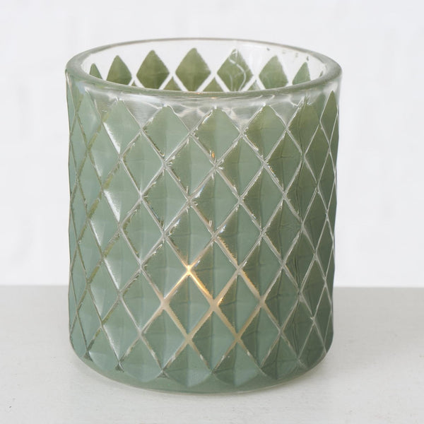 Boltze home windlicht dustin ø8xh9cm groen