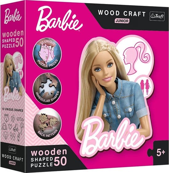 Trefl barbie houten puzzel junior met 50 houten stukken
