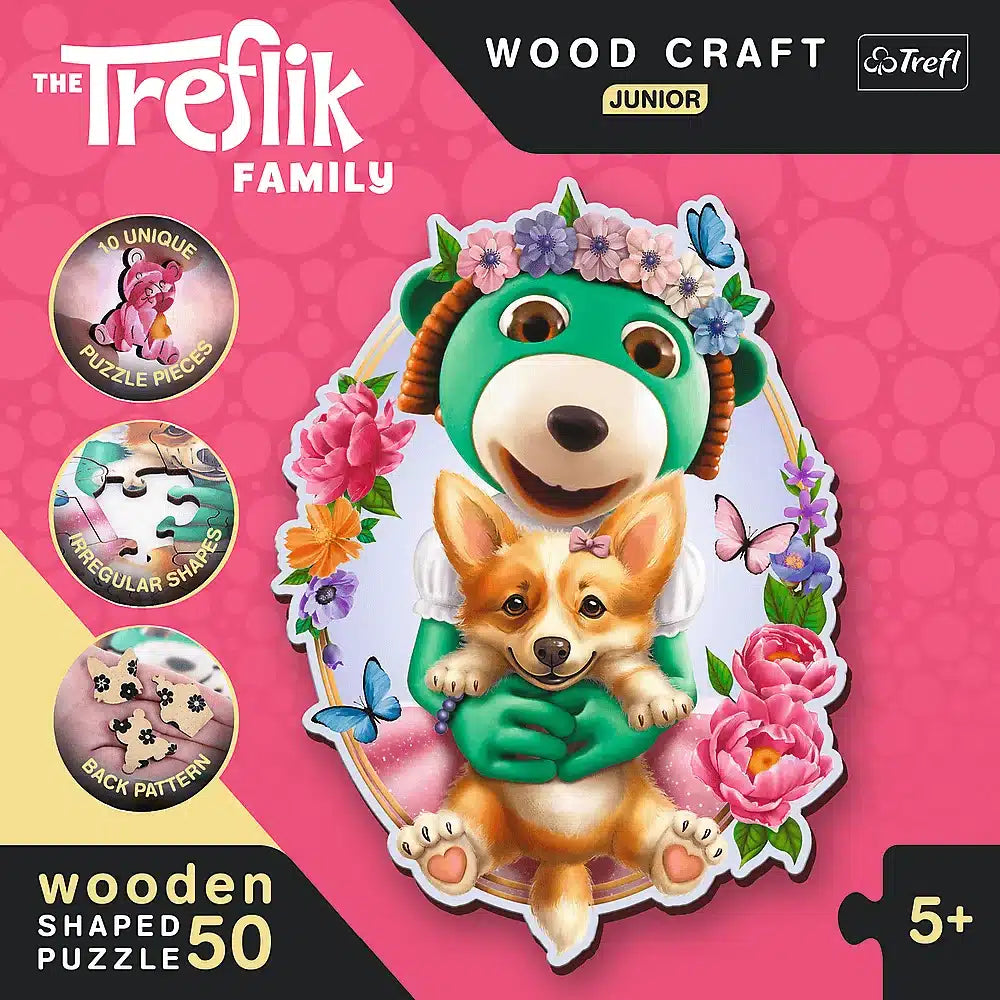 Trefl houten de treflik familie junior puzzel - 50 stukjes