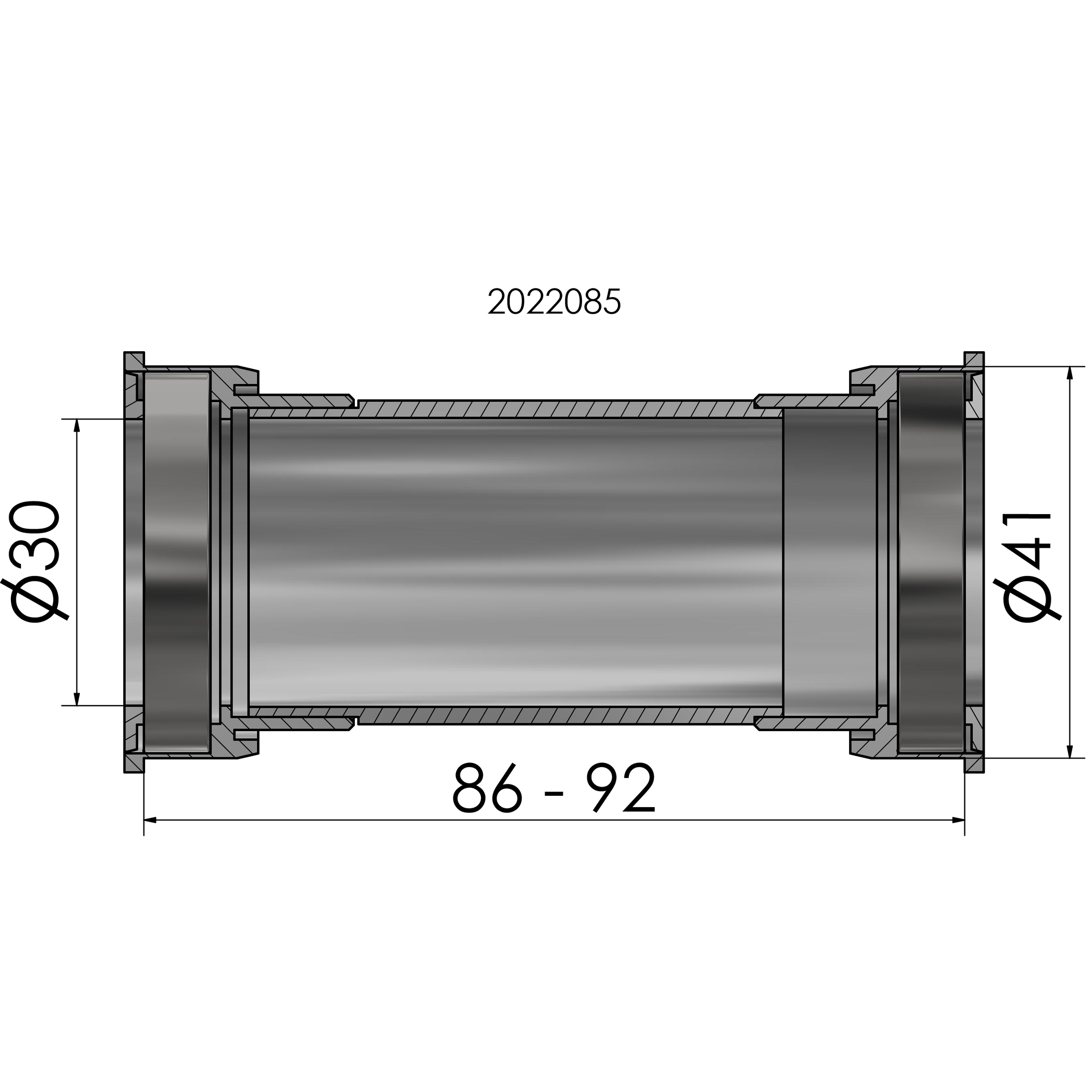 Elvedes trapas sram dub alleen pf bb86 92 41mm