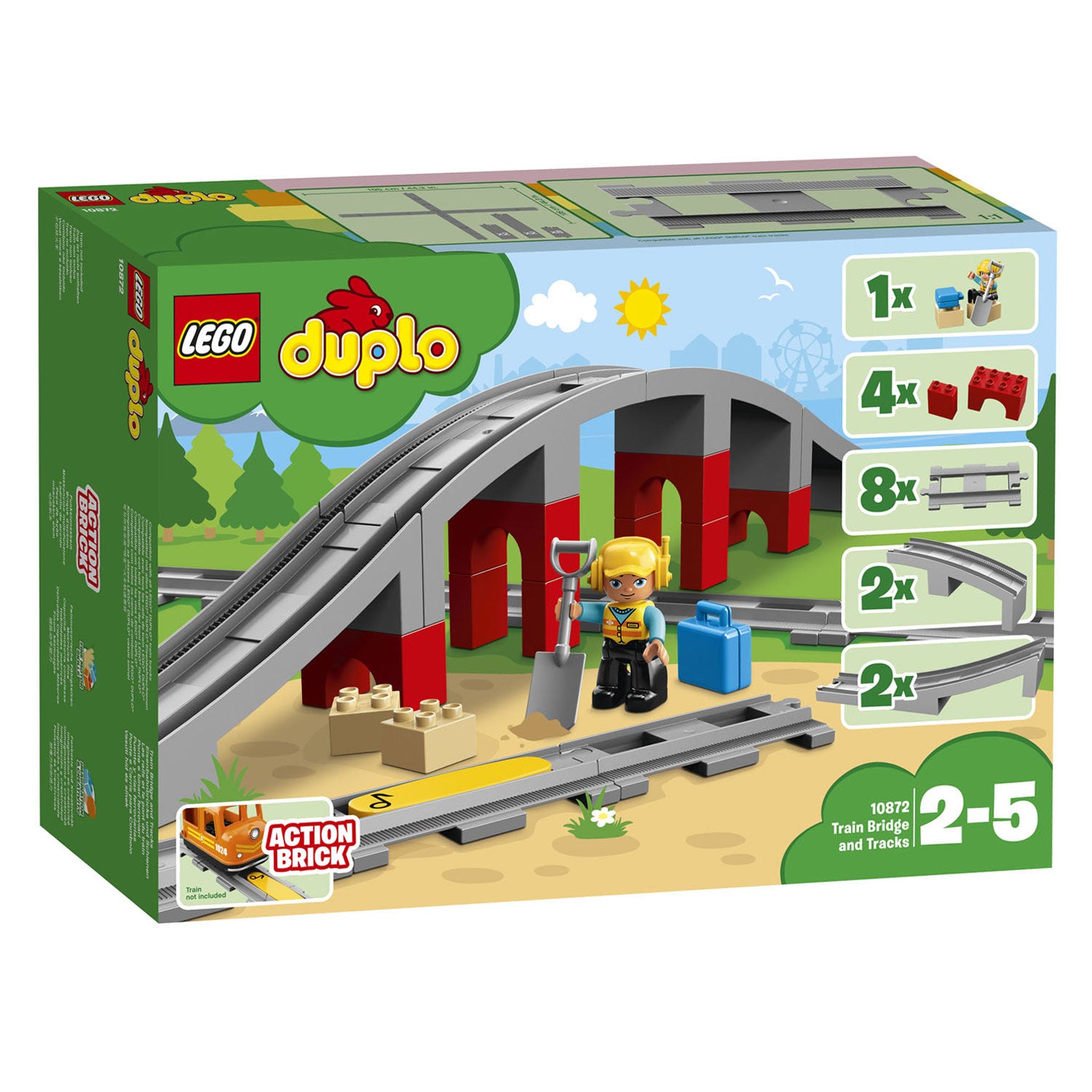 LEGO DUPLO 10872 Treinbrug en rails