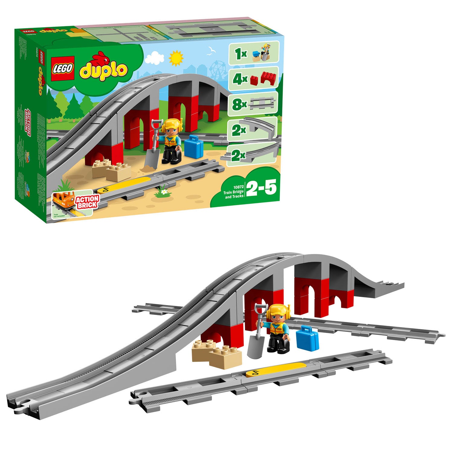 LEGO DUPLO 10872 Treinbrug en rails